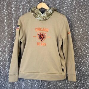 Nike Salute To Service NFL Chicago Bears Army Digital Khaki Hoodie Sweatshirt YL